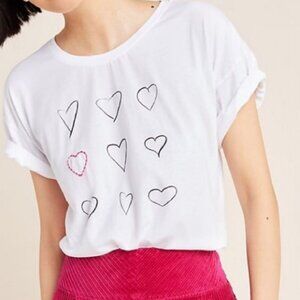 Anthropologie Kera Till Hearts Living Beyond Breast Cancer Graphic Tee Size S